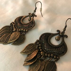 Bronze dangle earrings